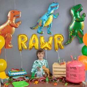 BlingABC 3Pack Dinosaur Balloons,3D Tyrannosaurus Dino Balloon Decoration for Dinosaur Jungle Theme Birthday Baby Shower Party Supplies (Tyrannosaurus)