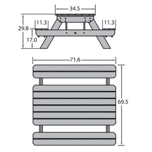 highwood Hometown Picnic Table, 6 Foot, Jasper