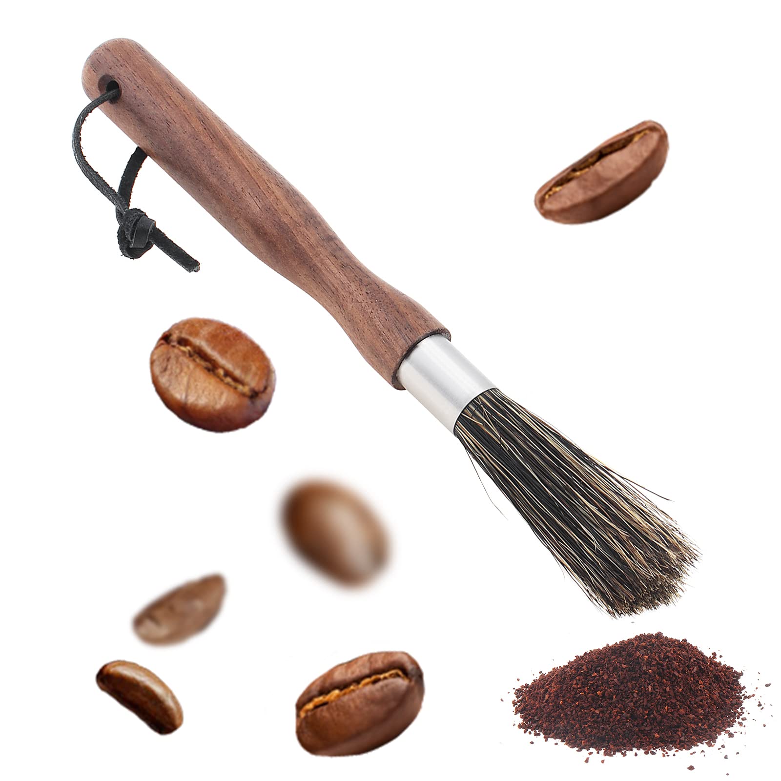 TQEONKL Coffee Grinder Brush,Natural Bristle Coffee Grinder Brush,espresso machine cleaning brush,Espresso Maker Cleaner Tool with Wooden Handle for Bean Grain Coffee Tool Barista Home Kitchen