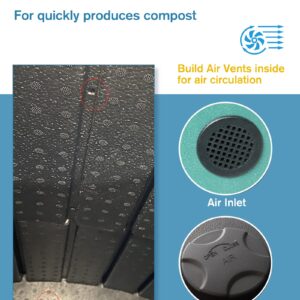 Insulated Compost Bin with Ventilation System - Quickly Composting All Year Round,A Reservoir at The Bottom Design to Collect The Leachate (Green)