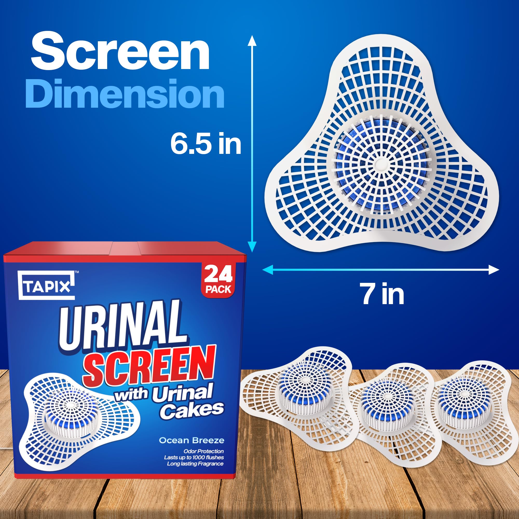 Urinal Screen Deodorizer (12 Pack) with Urinal Cakes Ocean Breeze Scent, Anti-Splash Urinal Deodorizer