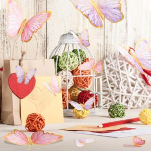 Outus 48 Pcs Christmas Butterfly Party Decoration Butterfly Baby Shower Centerpieces for Tables Large Paper Butterfly Table Toppers Centerpieces Wall Decor for Birthday Party Supplies(Pink, Purple)