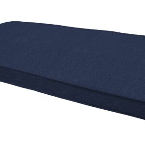 Honeycomb Outdoor Cushion 42" W x 18.5" D x 2.5" T, Textured Solid Indigo Blue Loveseat Bench Cushion