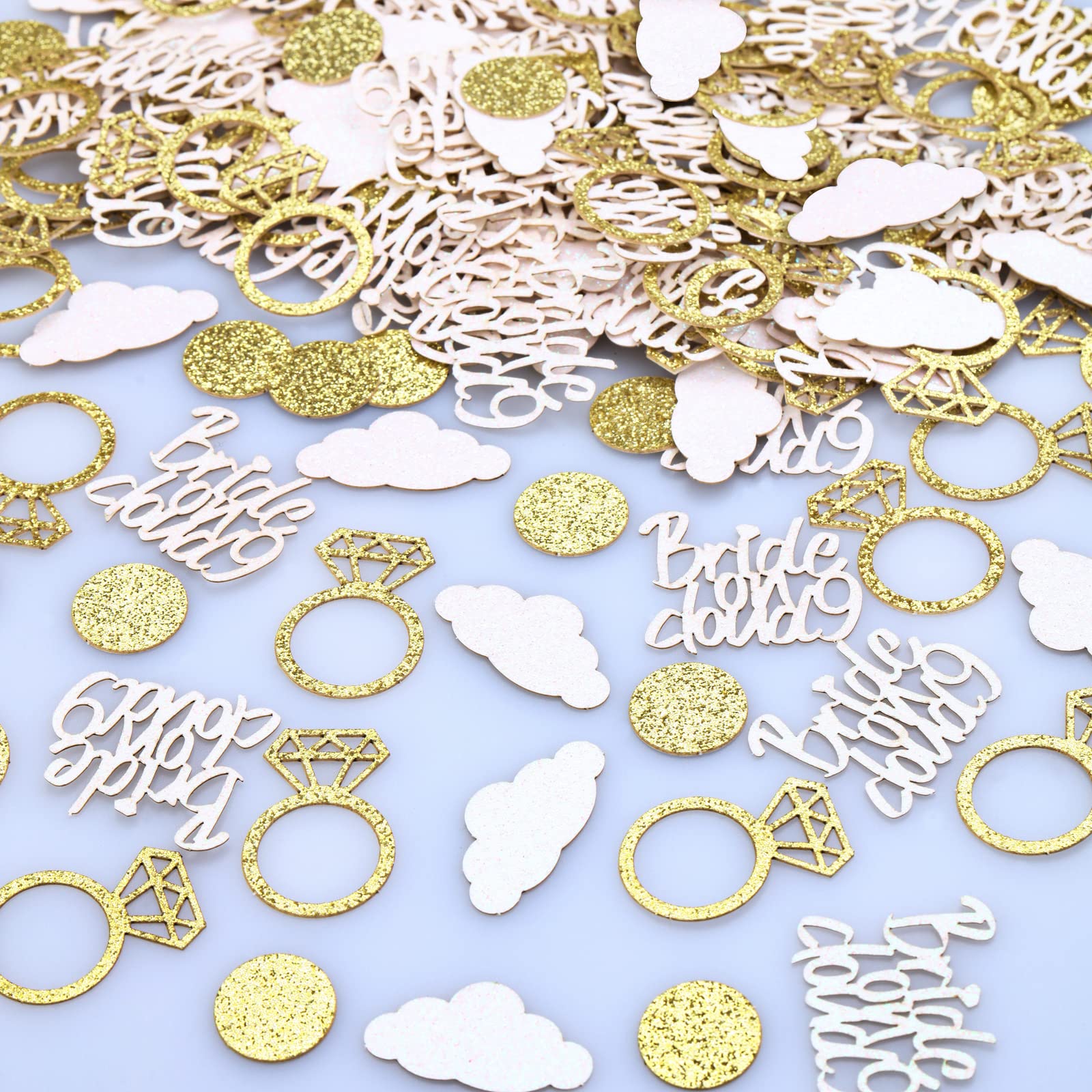 Bride On Cloud 9 Bachelorette Decorations Bridal Shower Confetti for Tables Bride on Cloud 9 Silver Bridal Confetti 200 Count for Bachelorette Wedding Shower Birthday