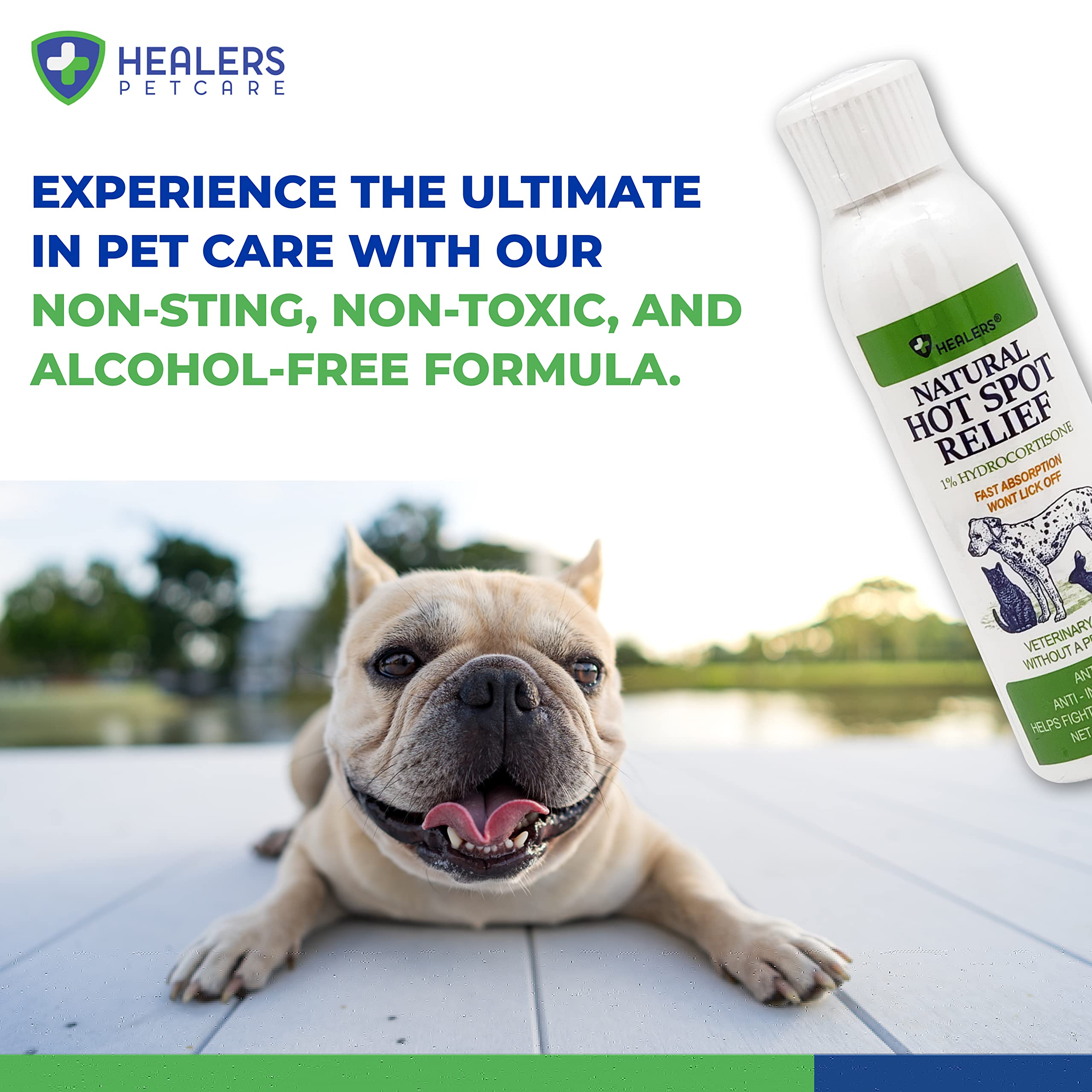 Healers Petcare Hot Spot Relief Aid for Pets | 1% Hydrocortisone | Anti Itch, Anti Inflammatory | Hot Spot Treatment for Dogs and Cats | Pet Skin Care