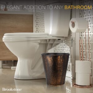 BROOKSTONE, Decorative Metallic Bronze Waste Basket Trash Can - Stylish and Functional Addition to Any Room