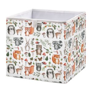 senya large storage bins woodland animals collapsible foldable storage cubes fabric basket closet organizer containers box for home bedroom office 11 x 11 x 11in