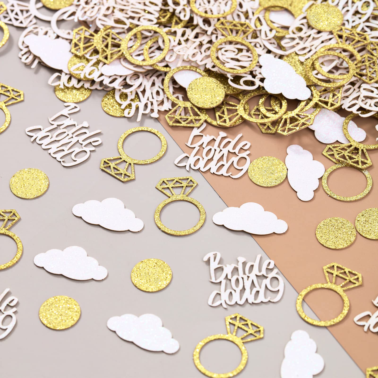 Bride On Cloud 9 Bachelorette Decorations Bridal Shower Confetti for Tables Bride on Cloud 9 Silver Bridal Confetti 200 Count for Bachelorette Wedding Shower Birthday