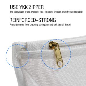 MIFNRO Large Capacity Sock Laundry Bag With Wire Construction Opening Use YKK Zipper Tote Bag Bathroom Hanging Suitable For Underwear, Socks Fine Mesh Laundry Bag 1 Pink