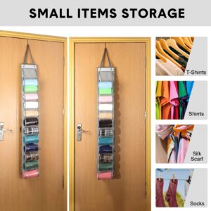 Boao 4 Pack Legging Organizer for Closet Legging Storage Hanger Hanging with 24 Compartments Hanging Legging Holder Organizer T Shirts Clothes Roll Holder for Yoga Leggings Clothes Roll