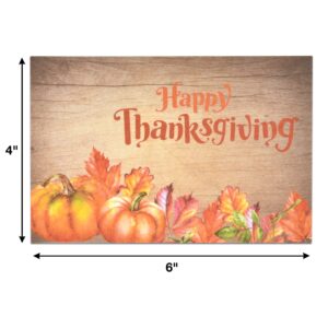 Gift Boutique 120 Pcs Happy Thanksgiving Postcards Fall Greeting Cards 4" x 6" Holiday Pumpkins Maple Leaves Design Harvest Blank Note Post Card