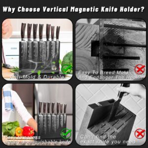 Diagsh 7-Piece Kitchen Knife Set with Magnetic Block - High Carbon Stainless Steel, Hand-Forged, Dishwasher Safe - Professional Kitchen Knives Set with Block, Versatile Knife Block Sets for Kitchen