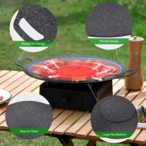 Korean Griddle Pan, Korean BBQ Plate Barbecue Grill Non Stick Circular Frying Pan for Home Outdoor Stove, Non-stick Coating frying Pan(Gas Model 33cm)