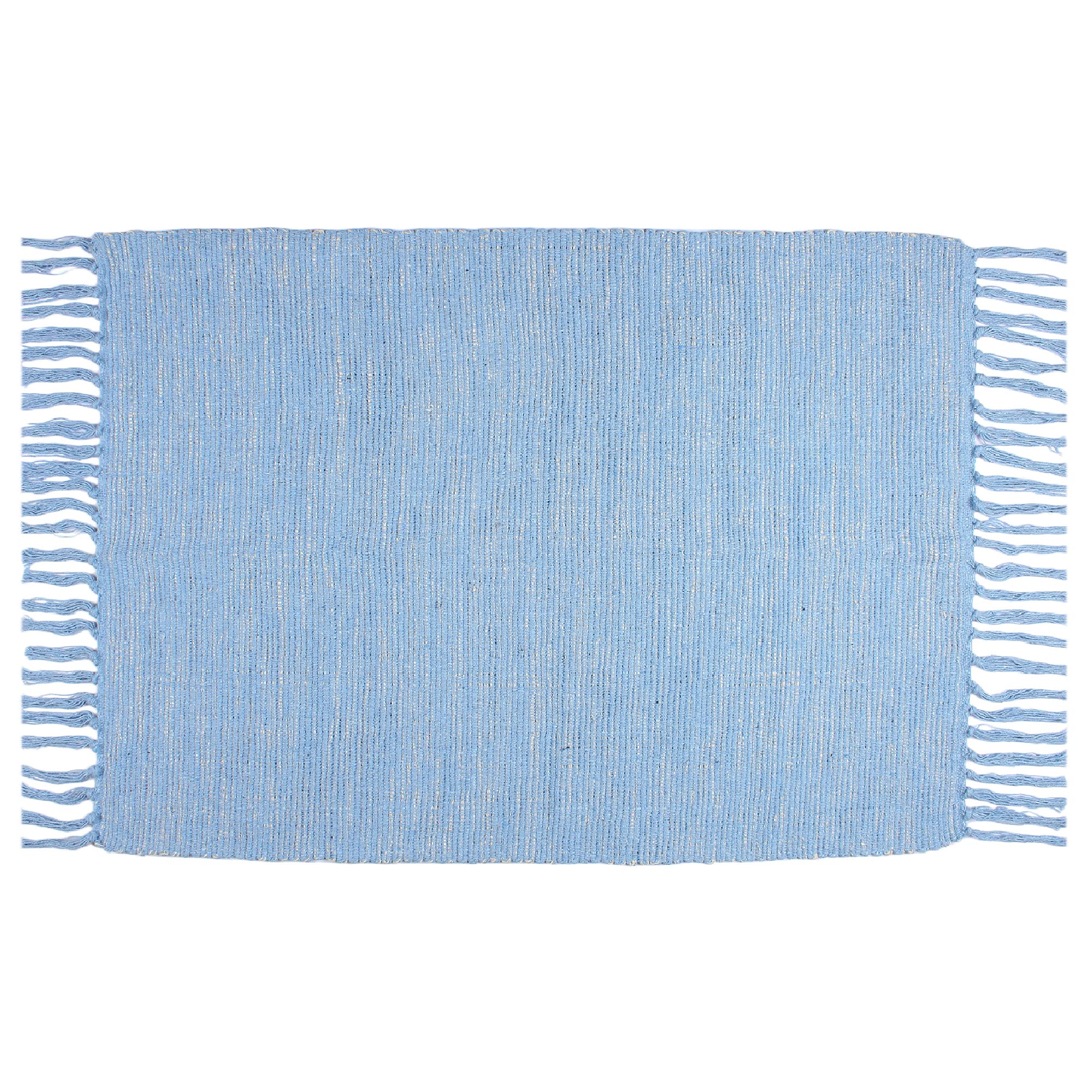 Asraie Boho Eco Friendly Hand Woven & Reversible Cotton Ribbed Rag Rug 100% Recycled Cotton Area Rug for Living Room Kitchen Entryway 2x3' (Sky Blue)