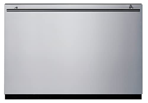 Summit Appliance SDR241OS Built-In 24" Wide Drawer Refrigerator, 2 cu.ft Capacity, Temperature Alarm, Weatherproof Design, Frost-free Operation, LED Lighting, Digital Thermostat, Open Drawer Alarm