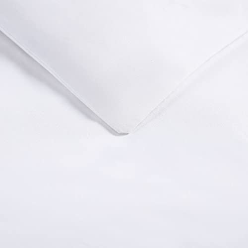 Vera Wang- King Duvet Cover Set, Designer Cotton Bedding Set, Includes Matching Shams with Bonus Euro Shams & Throw Pillow Covers (Lattice Solid White, King)