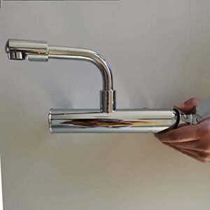 Bathroom Sink Faucet Wall Mounted 360° Rotation Brass Basin Mixer Tap Kitchen Faucet Bathtub Faucet Mop Pool Faucet Sink Mixer Taps,Chrome,28CM