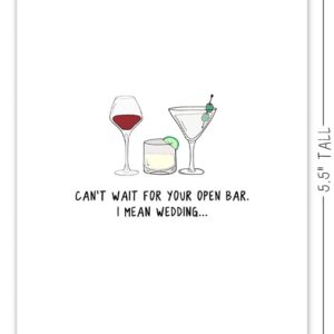 rockdoodles Engagement Cards for Couples, Funny Bridal Shower Card For Bride To Be, Wedding Shower Cards For Bachelorettes & Bride & Groom (Open Bar)