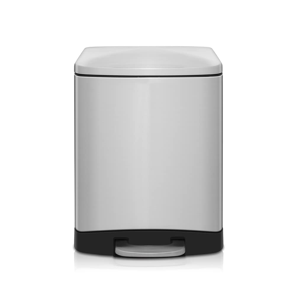 Innovaze 3.2 Gal./12 Liter Rectangular Stainless Steel Step-on Trash Can for Bathroom and Office