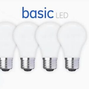 (4 Bulbs) GE Basic LED A15, Dimmable, 40 watt Equivalent, Soft White, HD Light, Medium Base Ceiling Fan LED Light Bulb