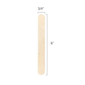 KTOJOY 200Pcs Jumbo Wooden Craft Sticks Wooden Popsicle Craft Sticks Stick 6” Long x 3/4”Wide