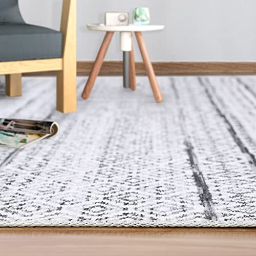 IMINROME 8 x 10 Large Machine Washable Area Rug Boho Rug for Living Room Low Pile Non-Slip Rug Stain Resistant Area Rug for Bedroom Home Office, 8' x 10'