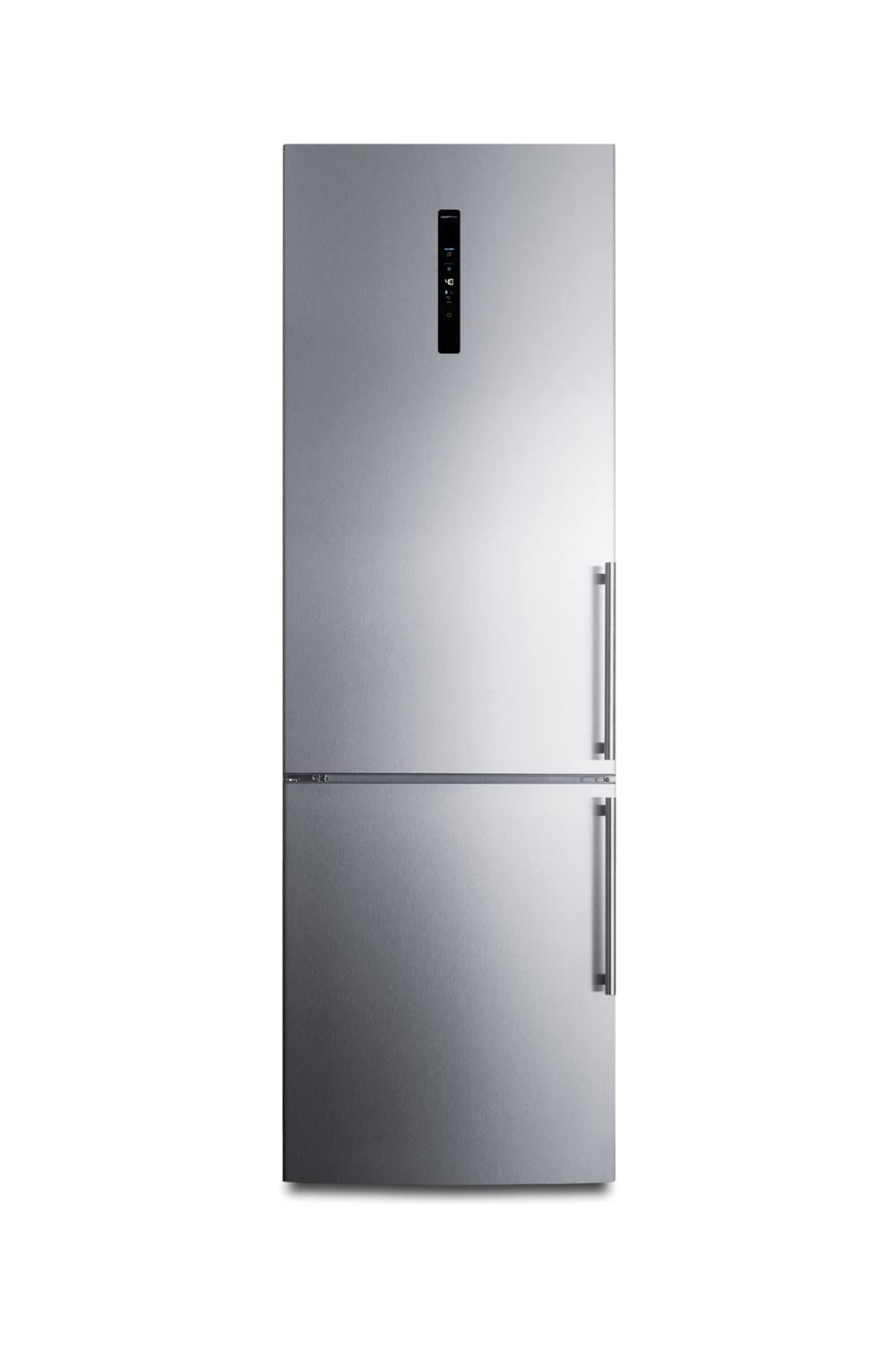 Summit Appliance FFBF249SS2IMLHD 24" Wide Bottom Freezer Refrigerator with Icemaker, 10.6 cu.ft Capacity, Open Door Alarm, Stainless Steel Doors, Frost-Free Operation, LED Visual Alarms