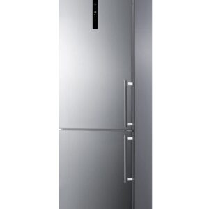 Summit Appliance FFBF249SS2IMLHD 24" Wide Bottom Freezer Refrigerator with Icemaker, 10.6 cu.ft Capacity, Open Door Alarm, Stainless Steel Doors, Frost-Free Operation, LED Visual Alarms