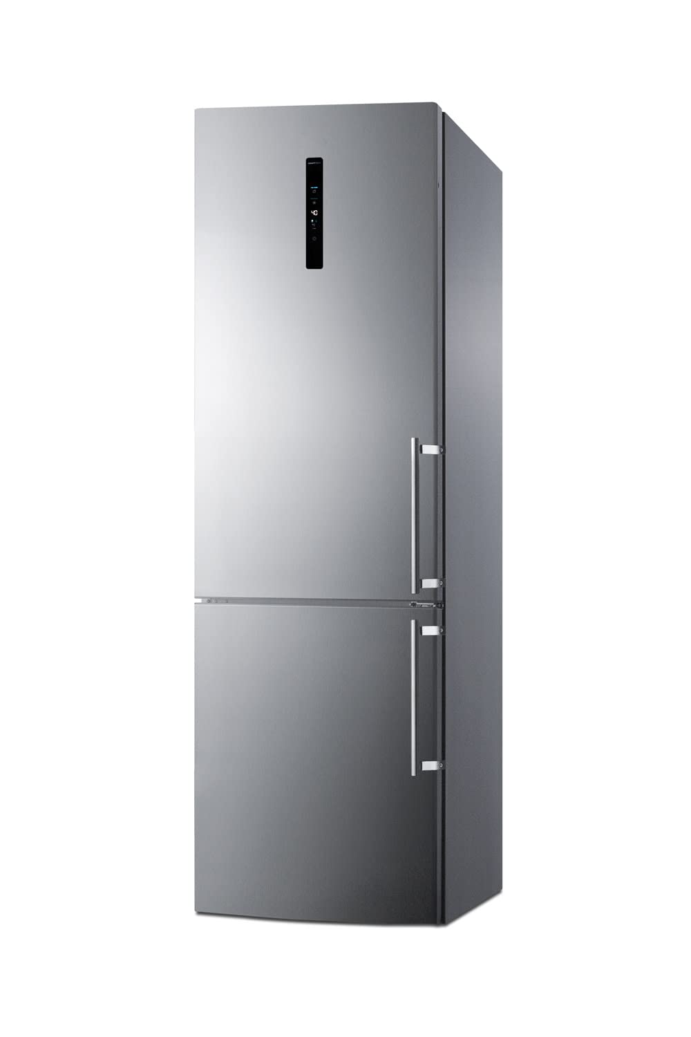 Summit Appliance FFBF249SS2IMLHD 24" Wide Bottom Freezer Refrigerator with Icemaker, 10.6 cu.ft Capacity, Open Door Alarm, Stainless Steel Doors, Frost-Free Operation, LED Visual Alarms