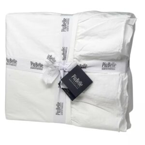 Piubelle Piu Belle Portugal Luxury Queen Size 3 Piece White Ruffle Duvet Cover Set Premium Quality 100% Cotton Shabby Chic Style