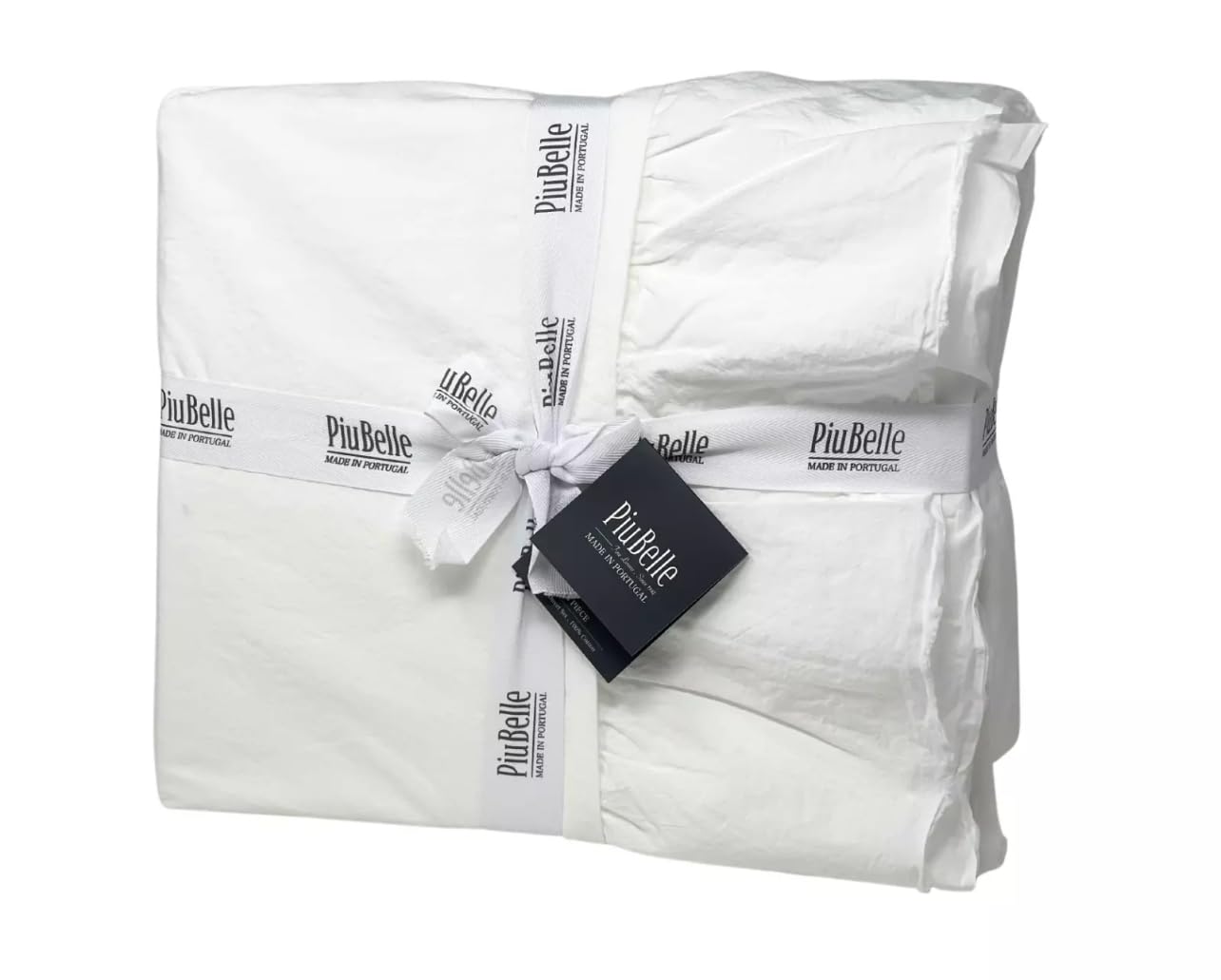 Piubelle Piu Belle Portugal Luxury Queen Size 3 Piece White Ruffle Duvet Cover Set Premium Quality 100% Cotton Shabby Chic Style