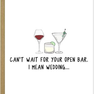 rockdoodles Engagement Cards for Couples, Funny Bridal Shower Card For Bride To Be, Wedding Shower Cards For Bachelorettes & Bride & Groom (Open Bar)