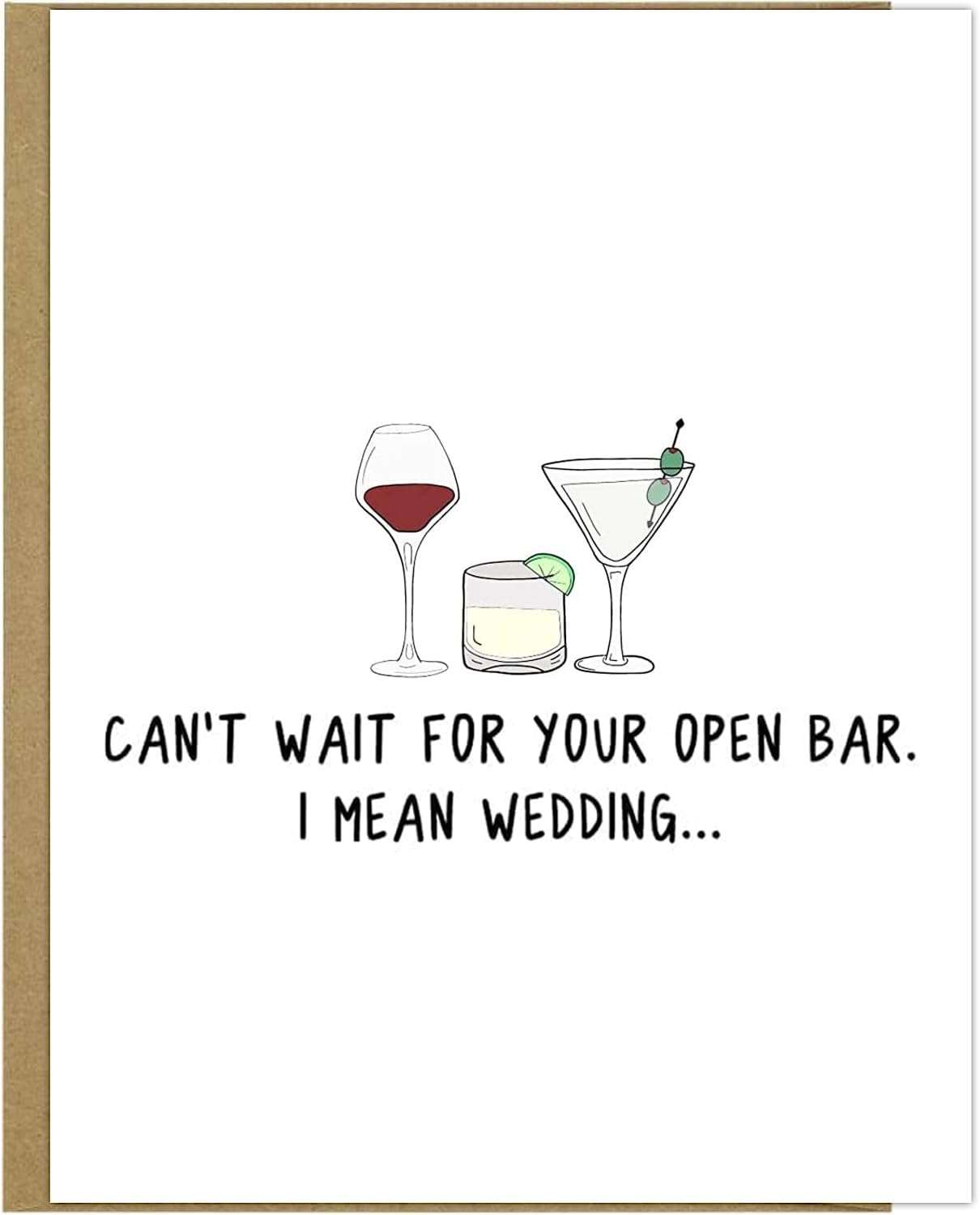 rockdoodles Engagement Cards for Couples, Funny Bridal Shower Card For Bride To Be, Wedding Shower Cards For Bachelorettes & Bride & Groom (Open Bar)