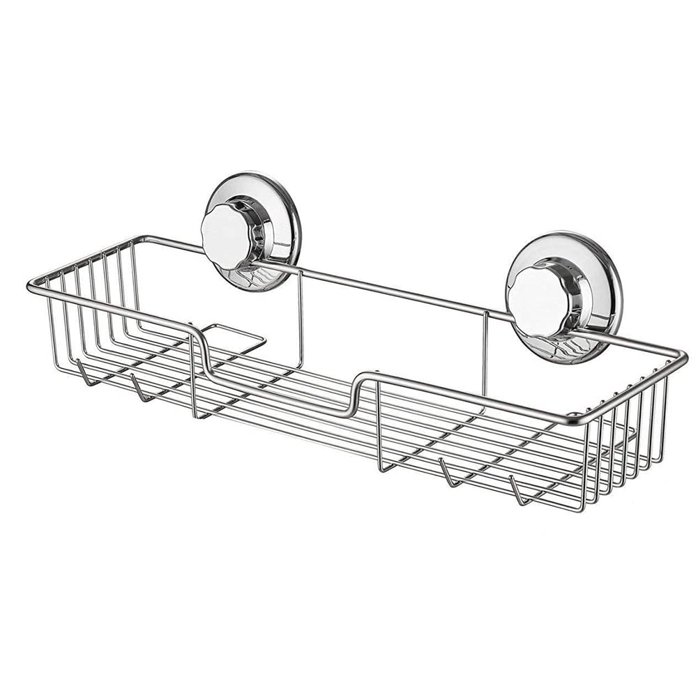 Bathroom Shelf Organizer Bathroom Suction Cup Square Rack Bathroom Wall-Mounted Storage Rack Bathroom Finishing Rack Kitchen Storage Rack Towel Storage Shelves Sundries Holder for Kitchen