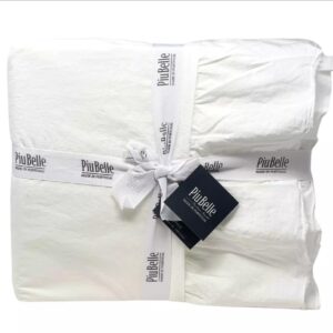 Piubelle Piu Belle Portugal Luxury Queen Size 3 Piece White Ruffle Duvet Cover Set Premium Quality 100% Cotton Shabby Chic Style