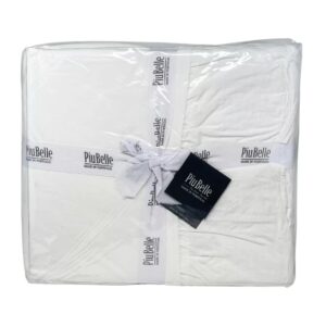 Piubelle Piu Belle Portugal Luxury Queen Size 3 Piece White Ruffle Duvet Cover Set Premium Quality 100% Cotton Shabby Chic Style