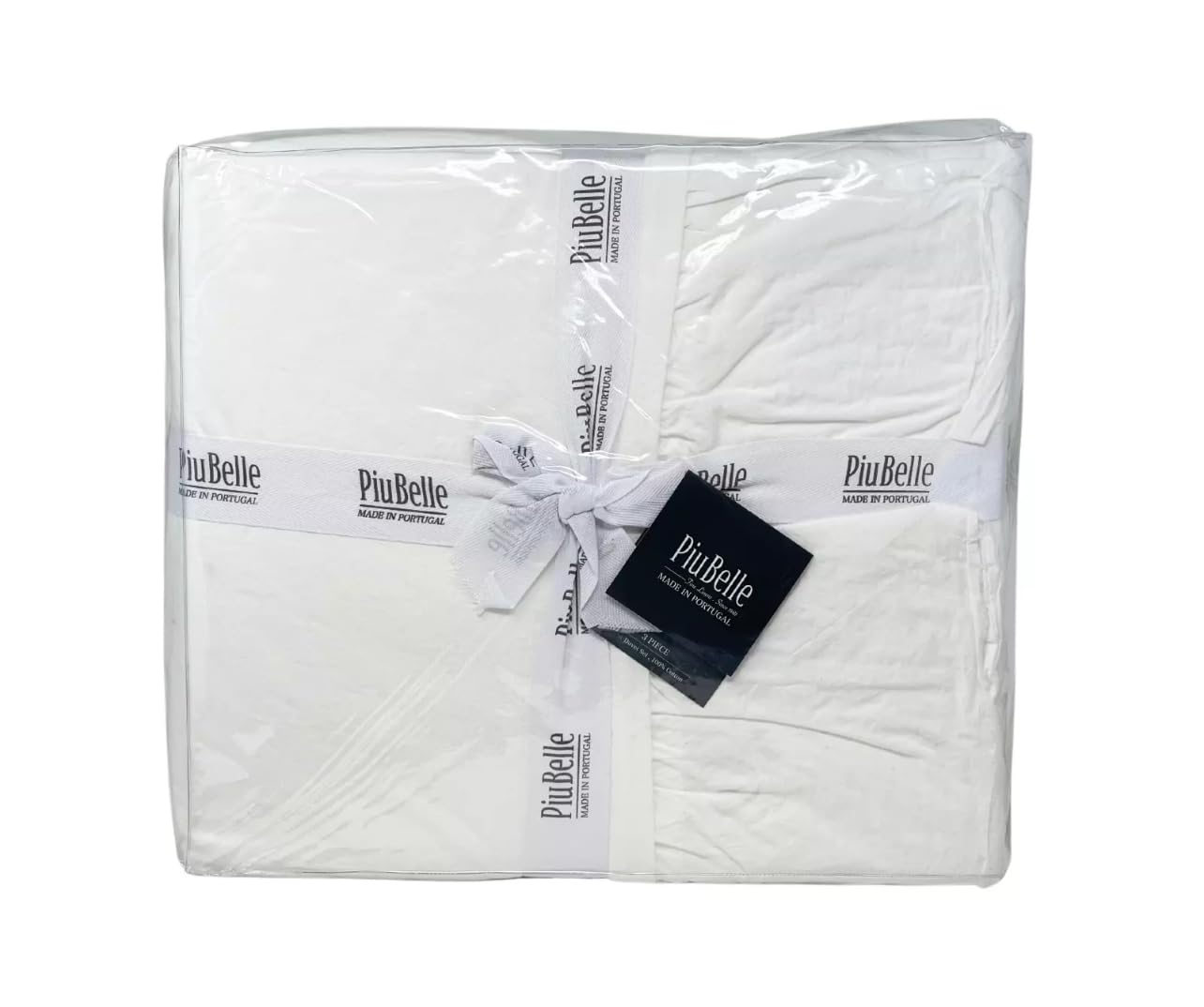 Piubelle Piu Belle Portugal Luxury Queen Size 3 Piece White Ruffle Duvet Cover Set Premium Quality 100% Cotton Shabby Chic Style