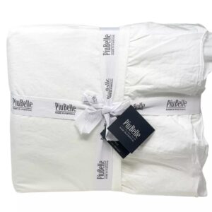 Piubelle Piu Belle Portugal Luxury Queen Size 3 Piece White Ruffle Duvet Cover Set Premium Quality 100% Cotton Shabby Chic Style