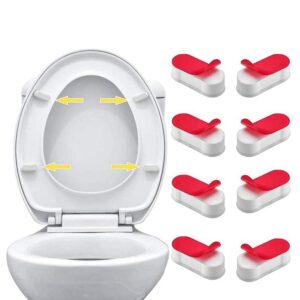 8PCS Toilet Seat BumpersToilet Lid Seat Buffer Spacers with Strong Adhesive Universal Toilet Seat Buffer Toilet Lid Rubber Bumpers Each One with 2 Thickness TPE Pads(2 Heights) Used for Home Hotel