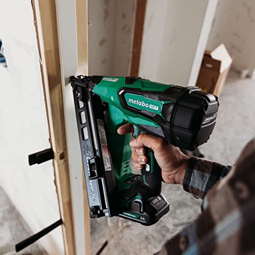 Metabo HPT 18V MultiVolt™ Angled Cordless Finish Nailer Kit, 15 Gauge, 1-1/4" up to 2-1/2" Angled Finish Nails, (1) 18V 2.0Ah Lithium Ion Battery, Charger, Bag, Lifetime Tool Warranty, NT1865DMAST