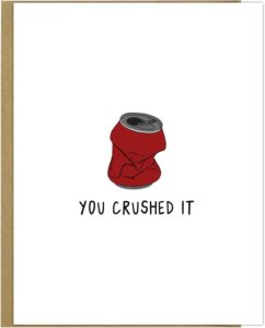 rockdoodles funny graduation cards, you crushed it | graduation cards, new graduate congratulations cards - punny congrats college & high school graduation cards (you crushed it)