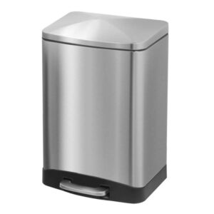 Innovaze 3.2 Gal./12 Liter Rectangular Stainless Steel Step-on Trash Can for Bathroom and Office