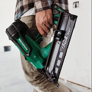 Metabo HPT 18V MultiVolt™ Angled Cordless Finish Nailer Kit, 15 Gauge, 1-1/4" up to 2-1/2" Angled Finish Nails, (1) 18V 2.0Ah Lithium Ion Battery, Charger, Bag, Lifetime Tool Warranty, NT1865DMAST