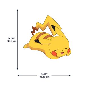 RoomMates RMK5335GM Pokemon Sleeping Pikachu Giant Peel and Stick Wall Decals, Yellow, red, Black, White