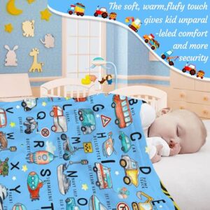 ABC Truck Alphabet Transportation Blanket Toddler Blanket Throw Super Soft and Cozy Blankets for Home Decoration, Couch, Bed, Sofa 50 in x 40 in Small for Kids for All Seasons