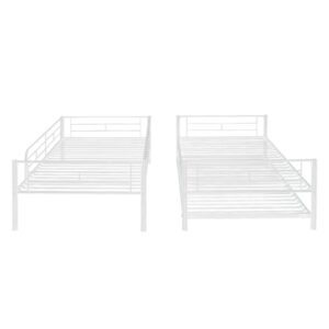 LostCat Twin Over Twin Bunk Bed with Trundle,Heavy Duty Twin Size Bunk Beds Frame with Safety Guardrails and ladders for Kids/Teen/Adults,No Box Spring Needed,White