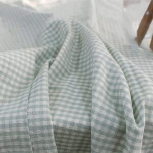 Premium Quality Cotton Fabric by The Yard Yarn Dyed Check Fabric 63" Wide Cozy Bio Washing Full of Emotion Laceking Made in Korea (Mint)