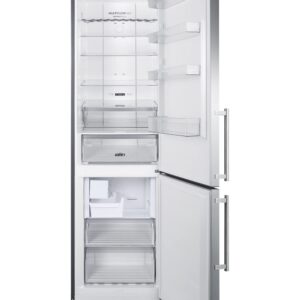 Summit Appliance FFBF181ES2IM 24" Wide Bottom Freezer Refrigerator With Icemaker, 11.7 cu.ft Capacity, Open Door Alarm, Stainless Steel Doors, LED Visual Alarms, No-frost Operation, Multi-Flow Fan