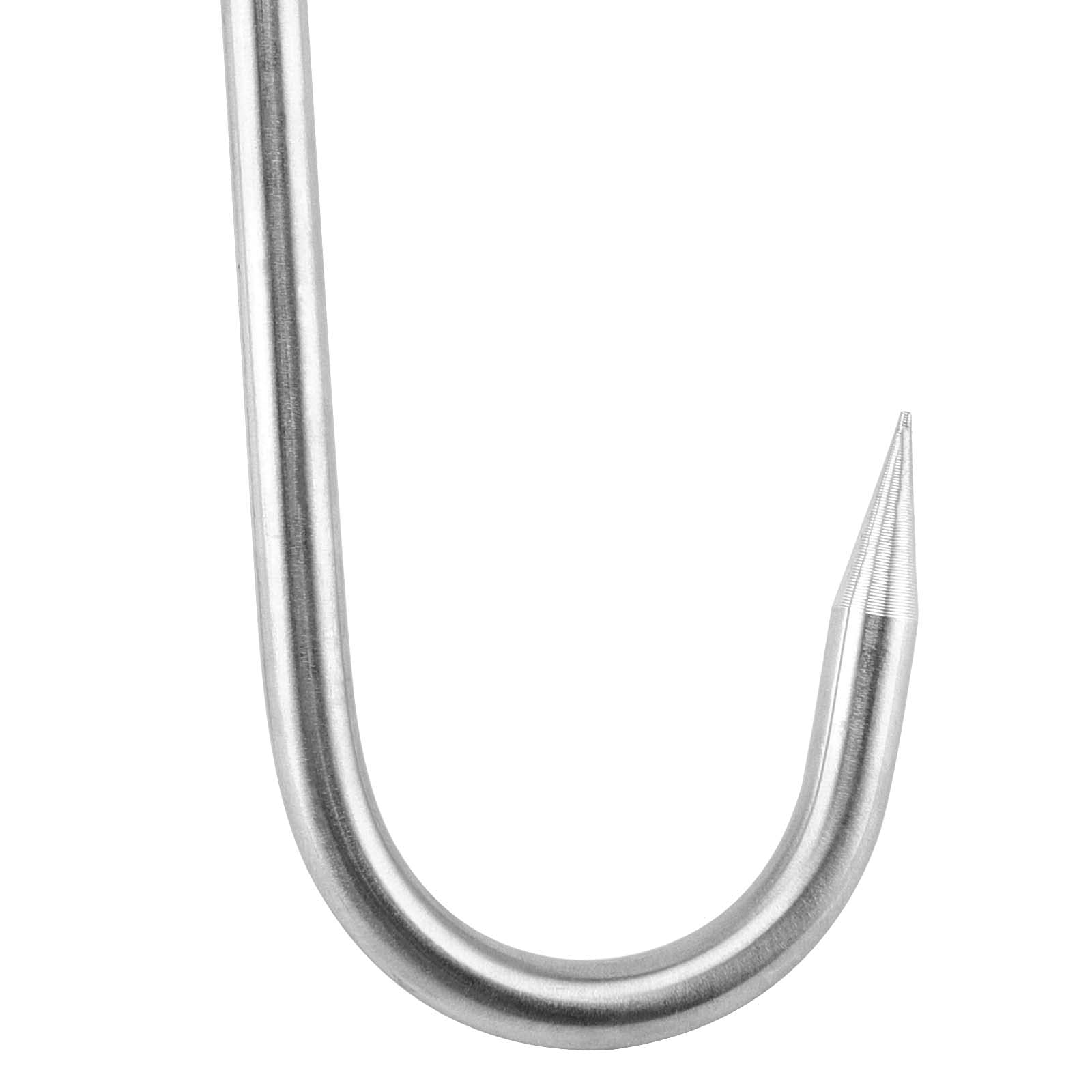 JAPCHET 20 Pack 9 Inch Meat Hooks, 8mm Thick Heavy Duty Meat Hooks, Stainless Steel Butcher Hooks Meat Processing Hook for Hanging, Butchering and Smoking, Silver