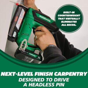 Metabo HPT Cordless Pin Nailer Kit, 18V, 23 Gauge, 5/8" up to 1-3/8" Pin Nails, 2,700 Nails Per Charge, 18V 2.0 Ah Lithium Ion Battery, Fast Charger, Bag, Lifetime Power Tool Warranty, NP18DSALT